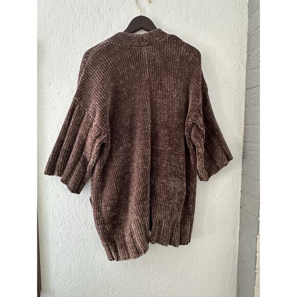 Anthropologie Moth Chenille Cardigan Women’s XS Green Open Front Cozy Pockets - Picture 16 of 16